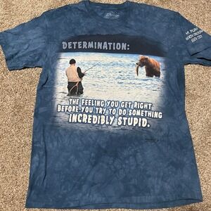 The Mountain Determination Funny Bear Graphic Tie Dye T Shirt Men's L